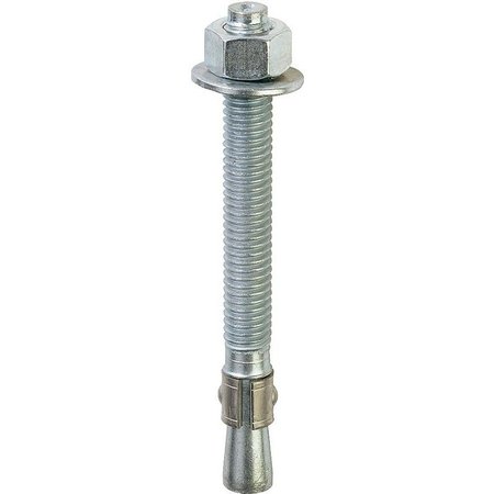 RED HEAD Wedge Anchor, 1/2" Dia., 5-1/2" L, Steel Galvanized 12021